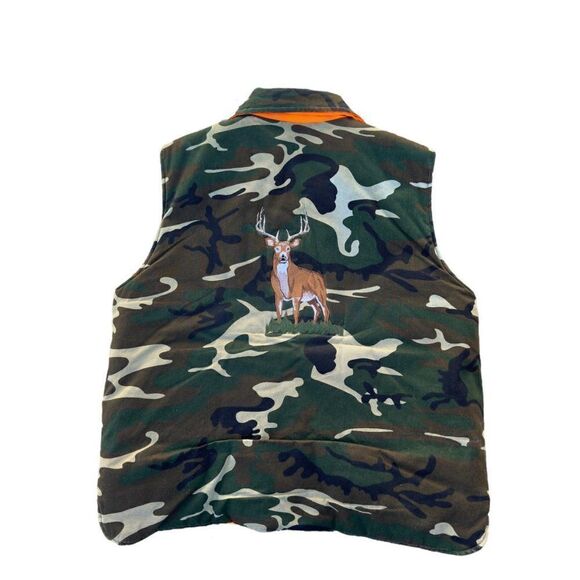 Sports Afield Vintage Camo Hunting Vest with Embroidered Deer Men's Large (L) - Picture 3 of 7
